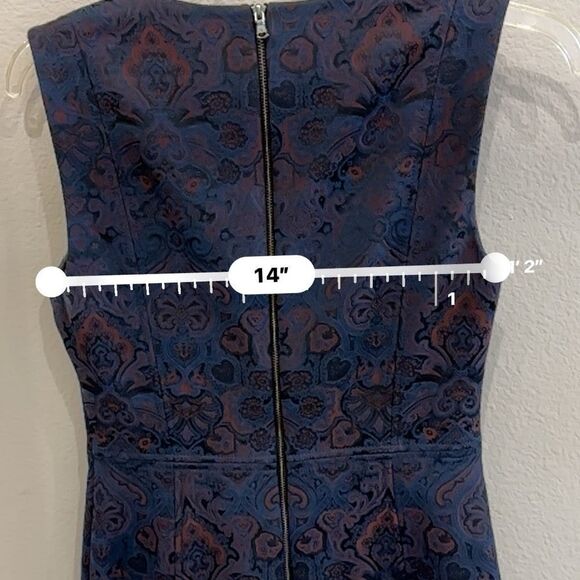 Kobi Halperin | 2 | navy jacquard knee length shirt dress sleeveless dress - Picture 9 of 9